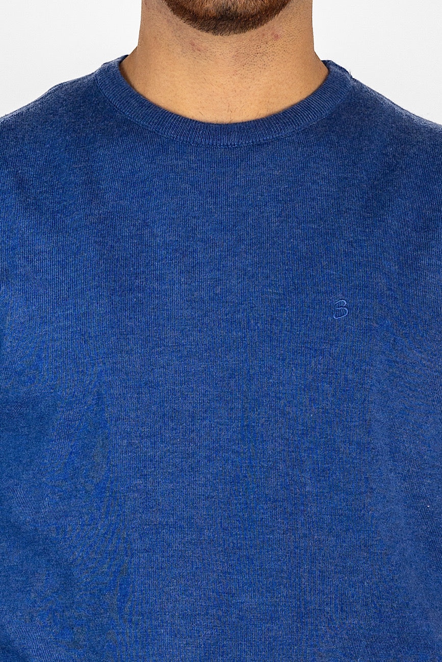 Pull à col rond en laine mélangée <tc>"20€ de réduction au deuxième"</tc> | Bleu clair 03