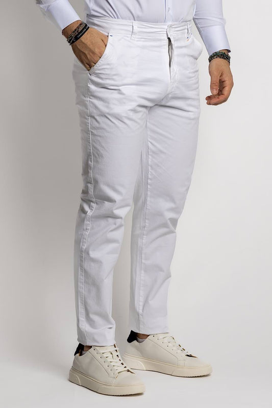 Pantalone Basic Semi Slim BR001 2 per €40 | Bianco