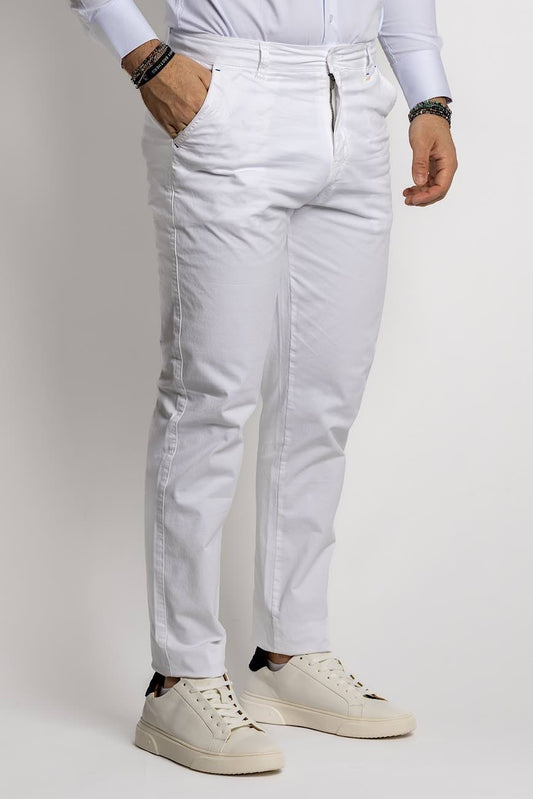 Basic Semi Slim Trousers BR001<tc>"€20 discount on the second"</tc> | White