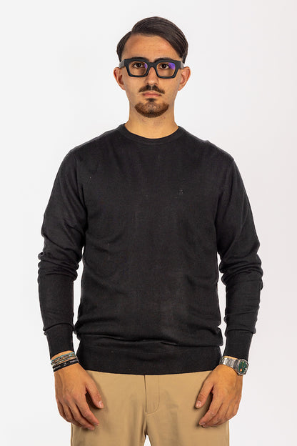 Wool Blend Crew Neck Sweater<tc>"€20 discount on the second"</tc> | Black 01