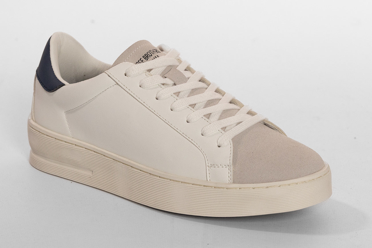 Sneaker Blanche Avec Embout Effet Daim | Bleu