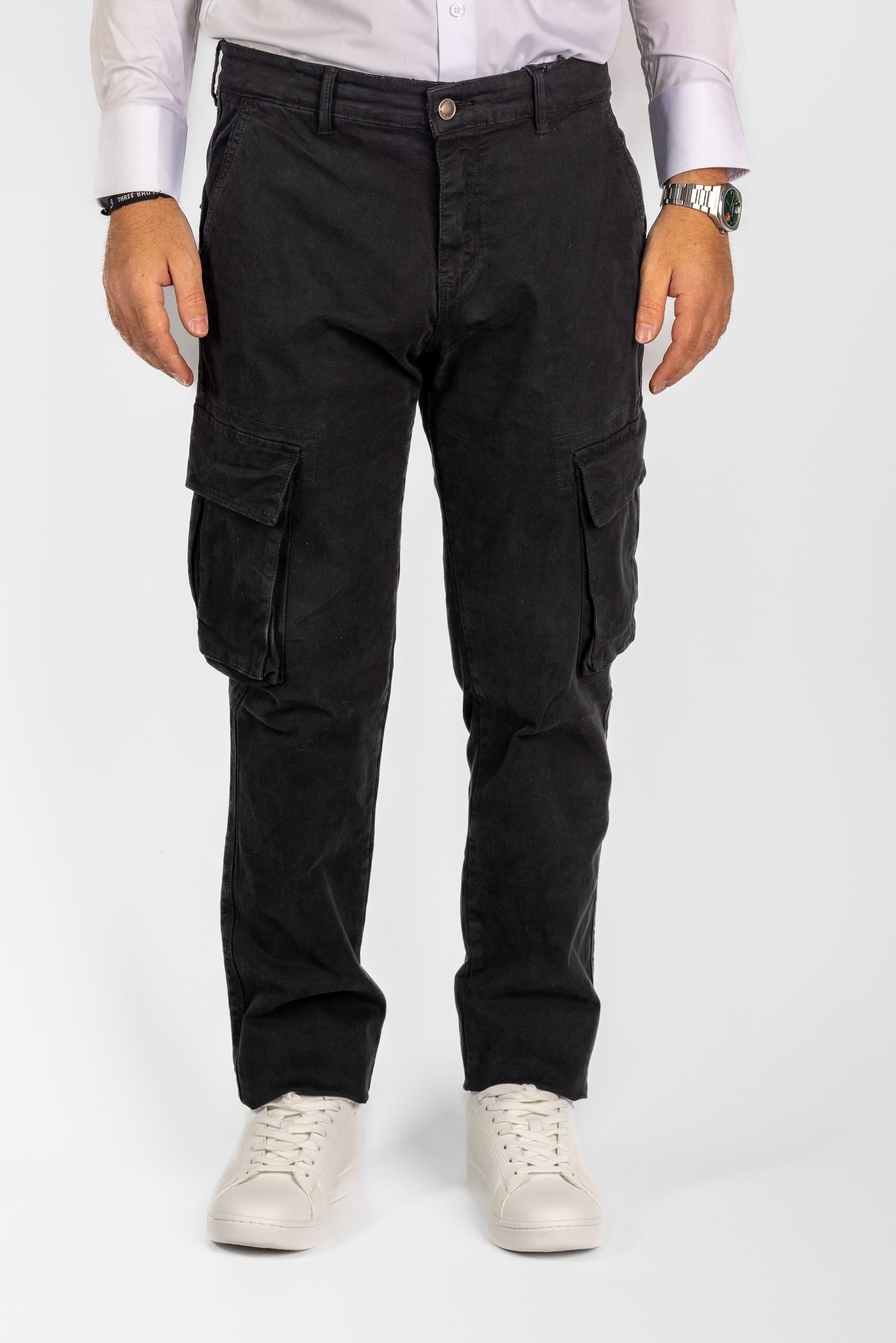 Pantalon cargo semi-mince | 2 pour 40€ | Noir