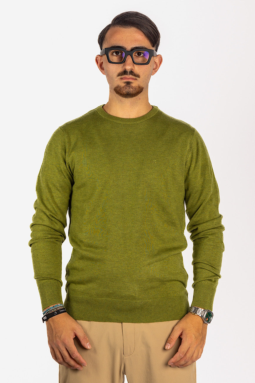 Pull à col rond en laine mélangée <tc>"20€ de réduction au deuxième"</tc> | Vert clair 86