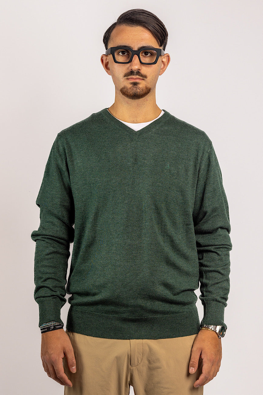 Wool Blend V-Neck Pullover <tc>"€20 discount on the second"</tc> | Forest Green 12