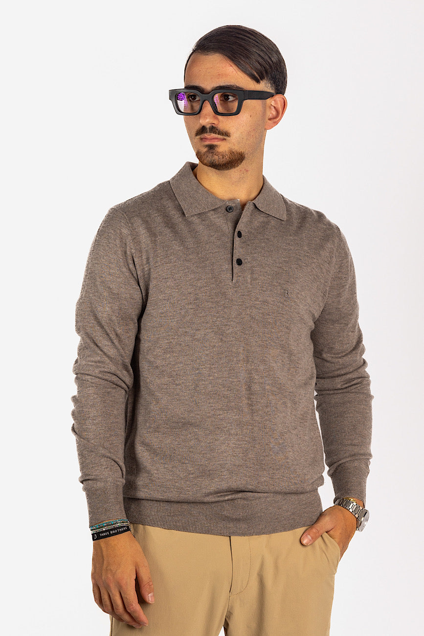 Pull polo en laine mélangée <tc>"20€ de réduction au deuxième"</tc> | Colombe 33