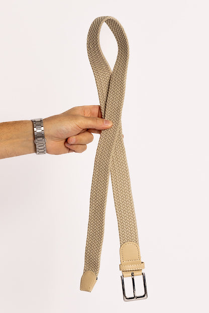 Elastic Woven Belt | Beige