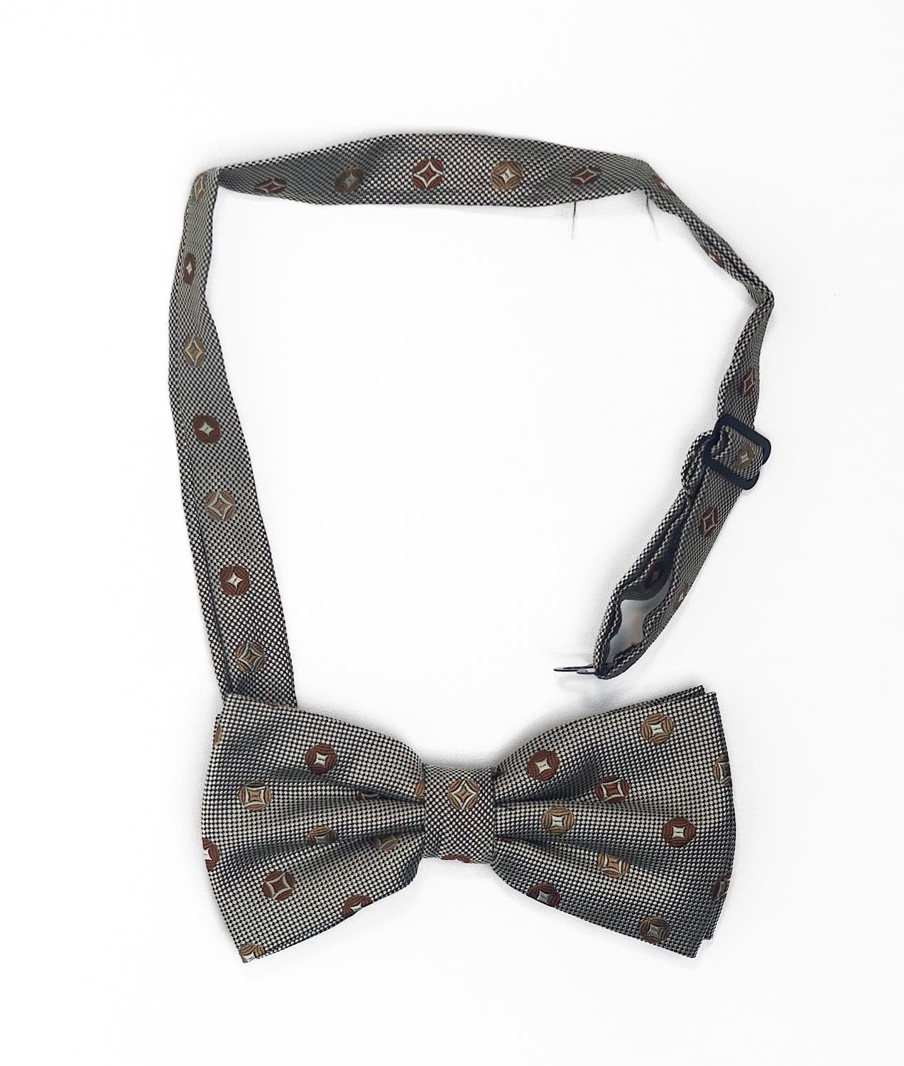 Beige Bow Tie | White-Brown Pattern