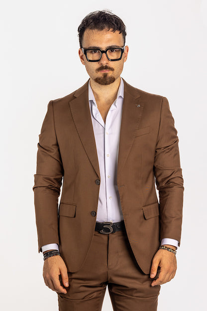 Basic Two Button Suit | Tobacco