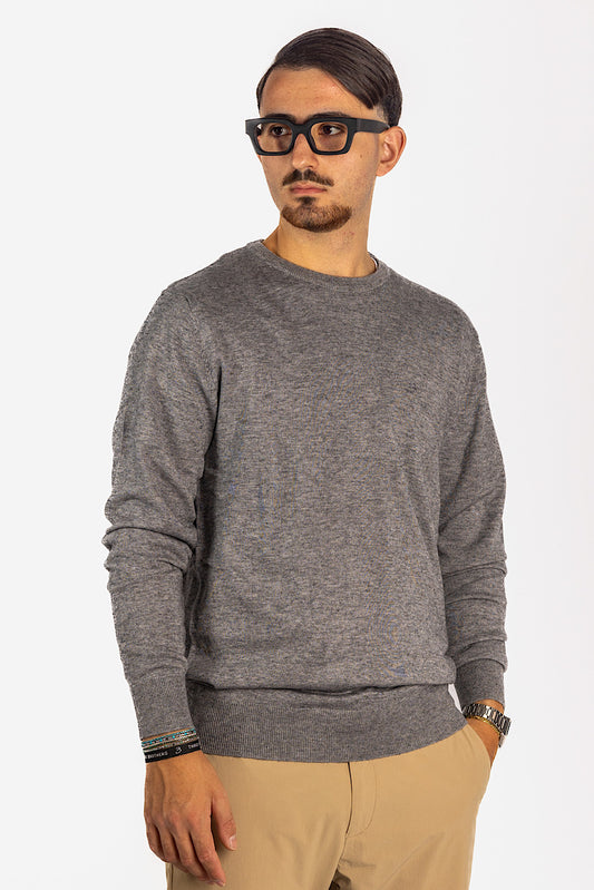 Pull à col rond en laine mélangée <tc>"20€ de réduction au deuxième"</tc> | Gris 06