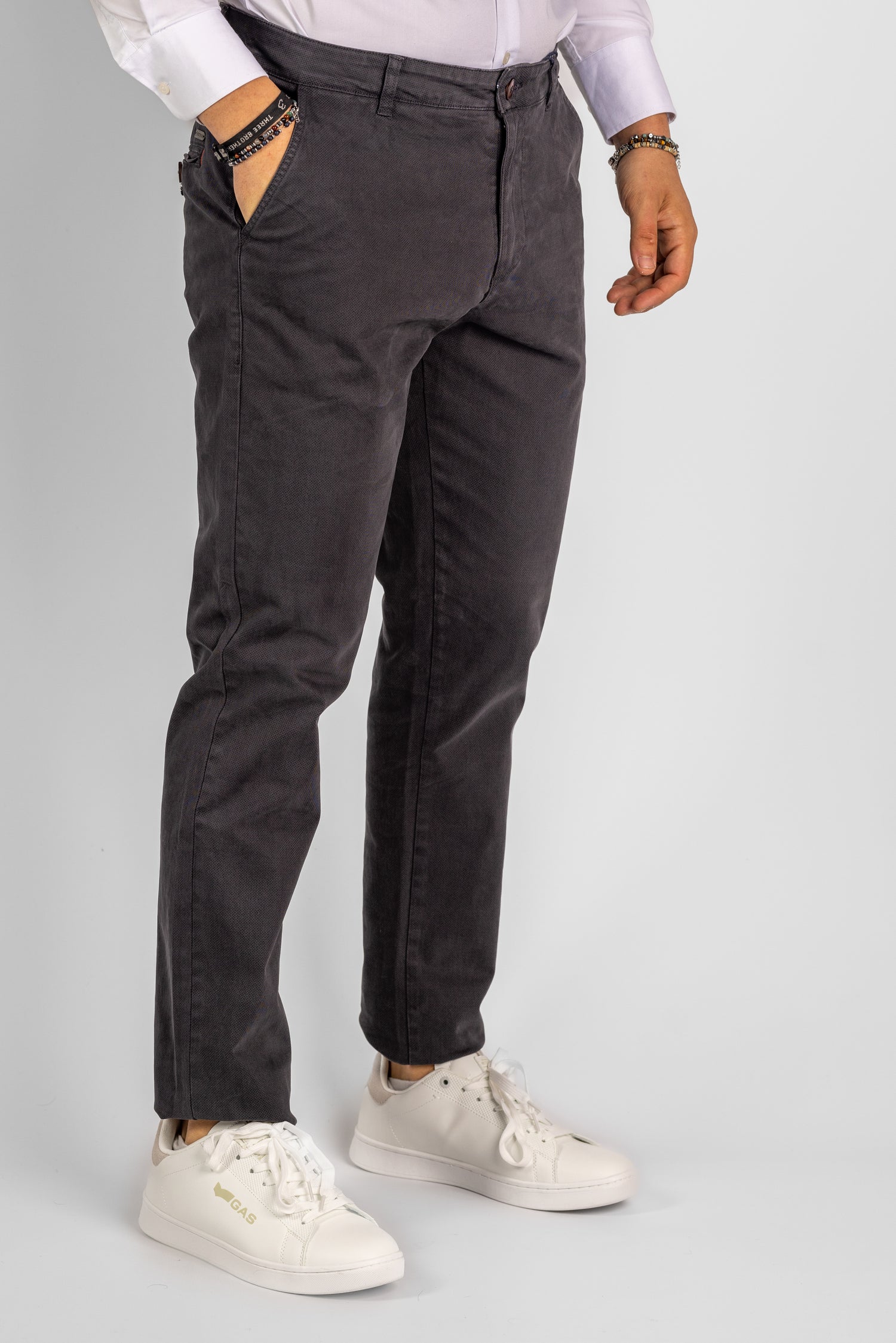 Pantalon Semi Slim 2 Micro Motifs à 40€ | 3301 Gris Foncé