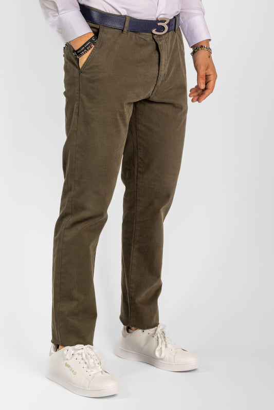 Pantalone Micro Fantasia Semi Slim 2 per €40 | 3301 Verde