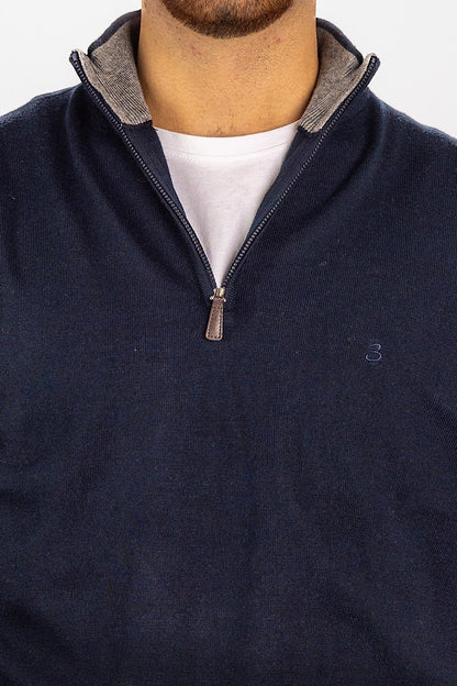 Wool Blend Half Zip Pullover<tc>"€20 discount on the second"</tc> | Blue 20