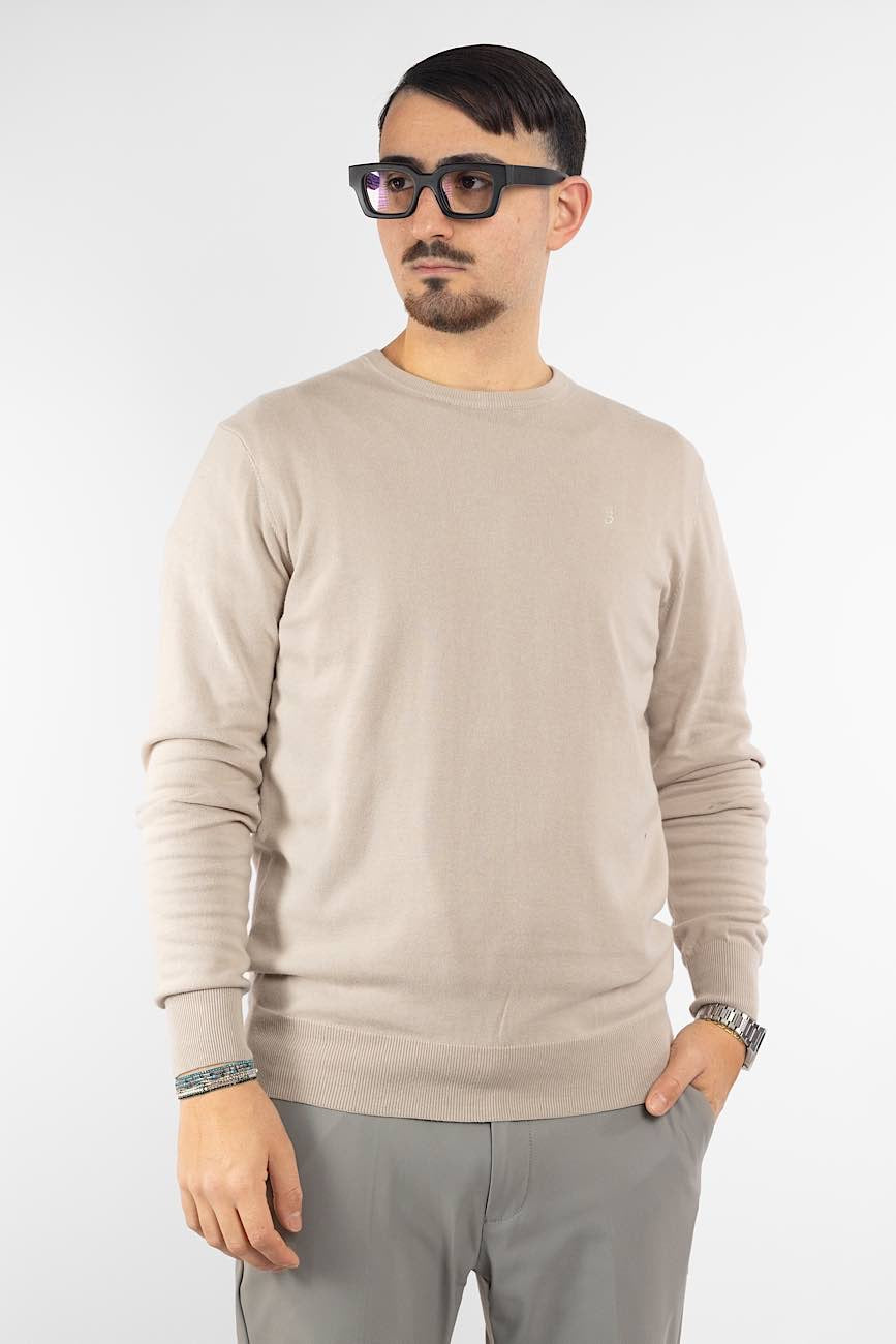 100% Cotton Crewneck Sweater | Extra Sizes | 2 for €50 | Beige 45