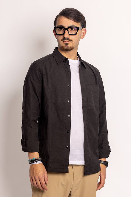 Veste chemise basique 100 % coton | Noir