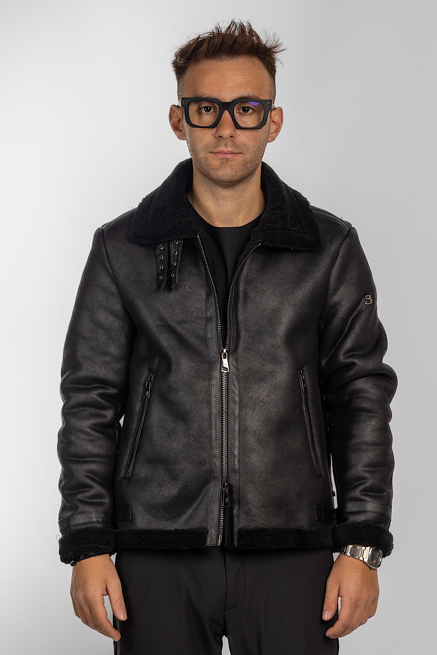 Ecological sheepskin Aviator model | Black