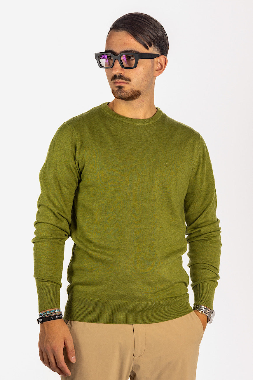 Pull à col rond en laine mélangée <tc>"20€ de réduction au deuxième"</tc> | Vert clair 86