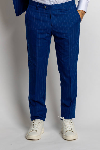 Double Breasted Pinstripe Suit | Sky blue