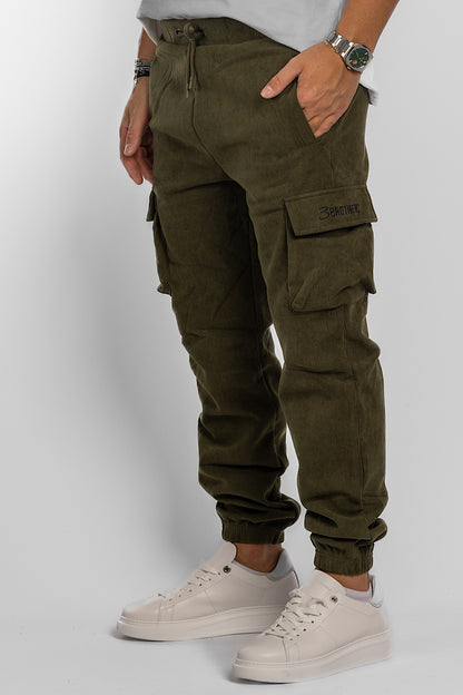 Cargo model velvet tracksuit trousers | Military green