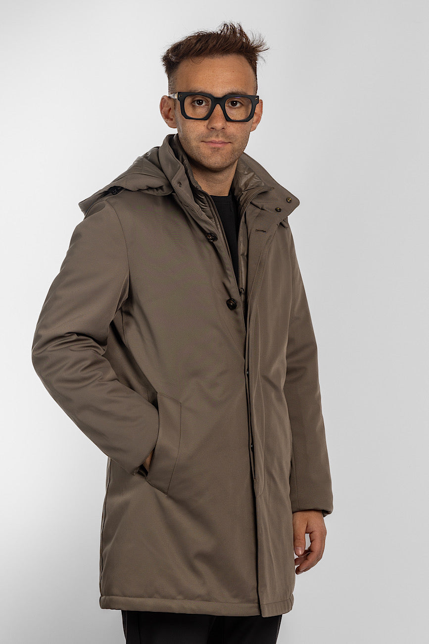 Trench Coat with Detachable Hood | Green