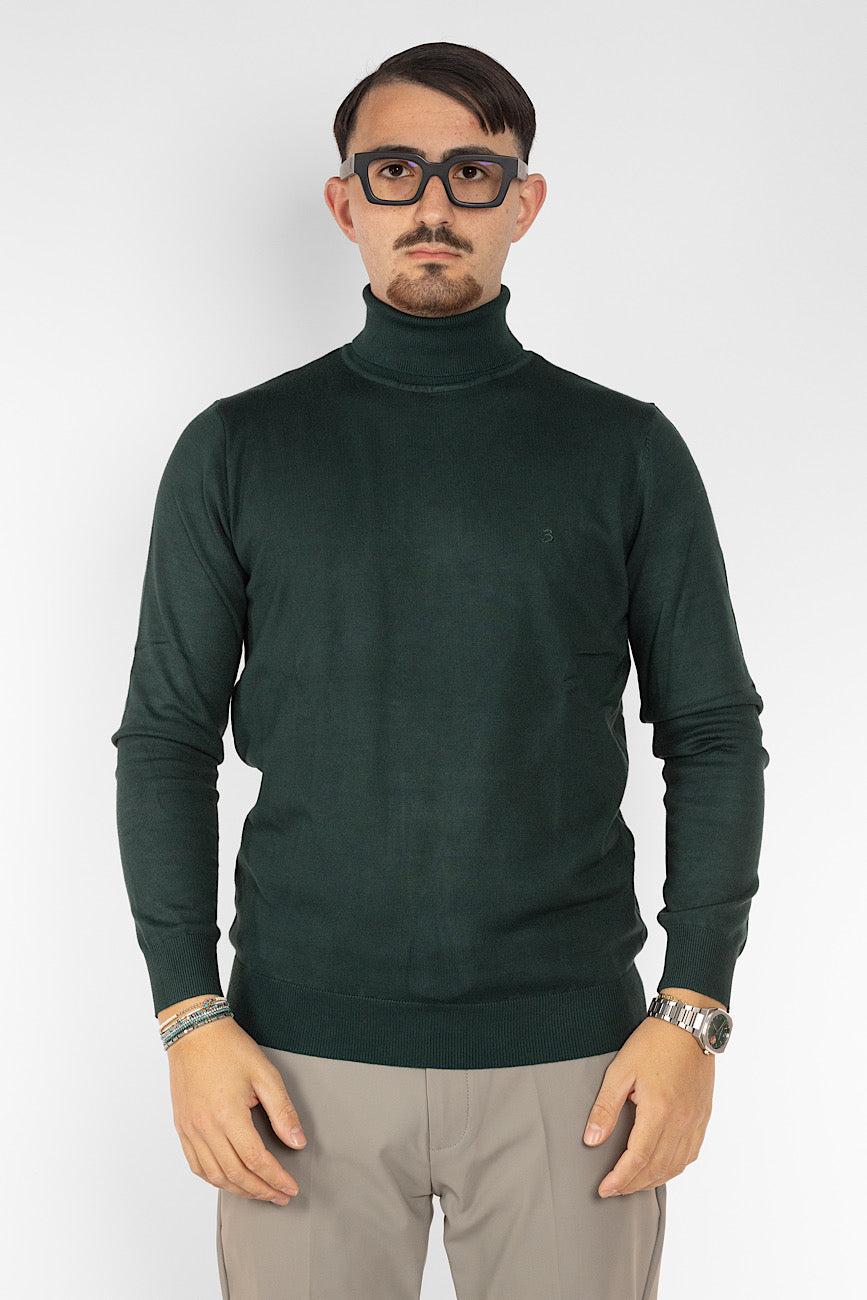 Pullover Collo Alto | 2 + 1 Gratis | Verde Bottiglia