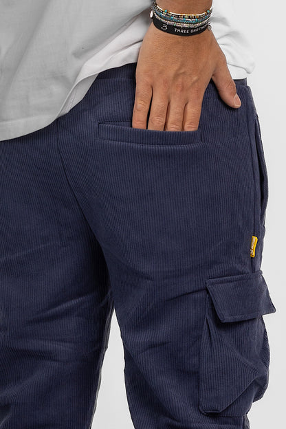 Pantalon de survêtement en velours modèle Cargo | Bleu