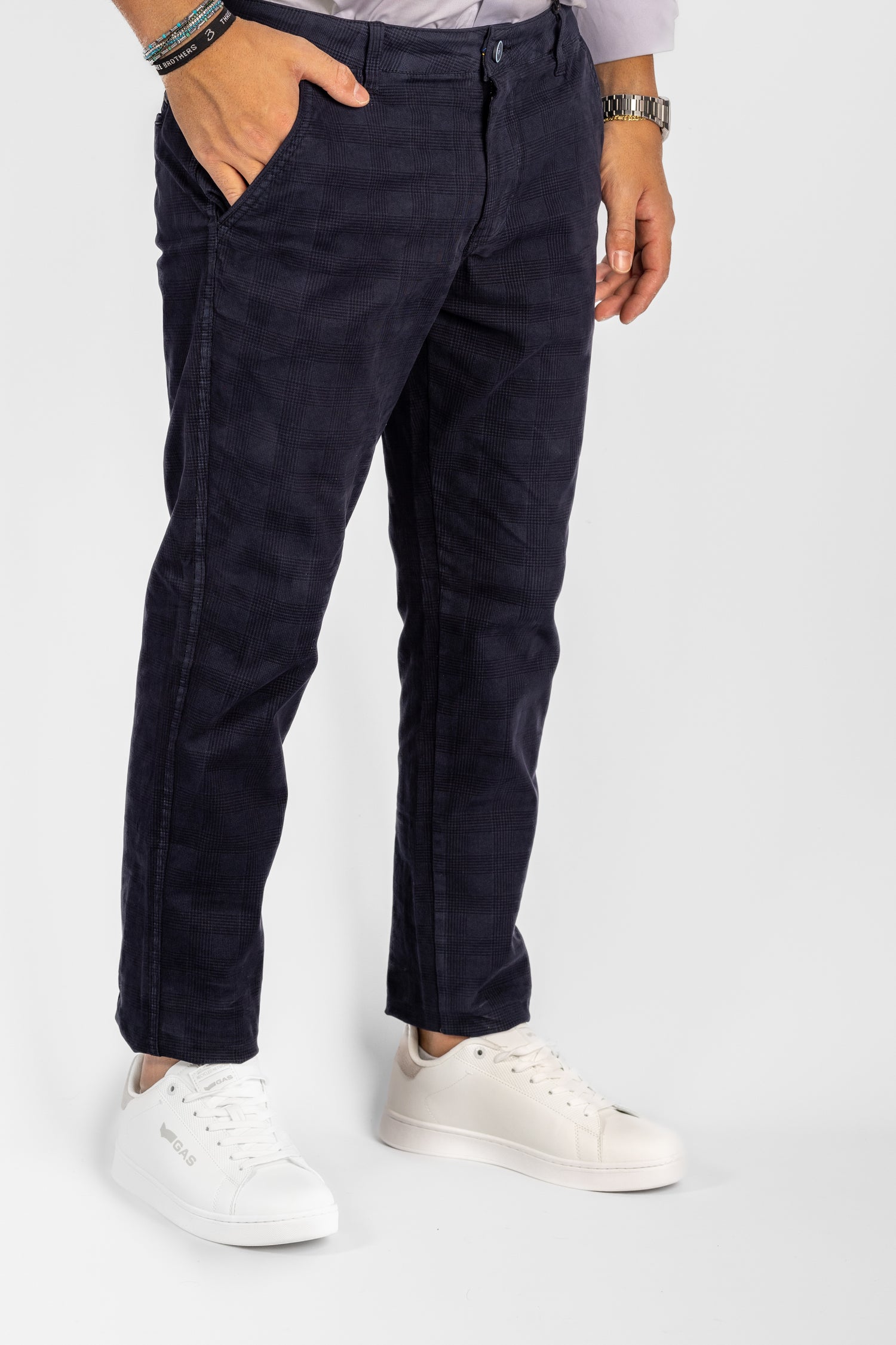 Pantalon Slim à Carreaux 2 pour 40€ | Bleu