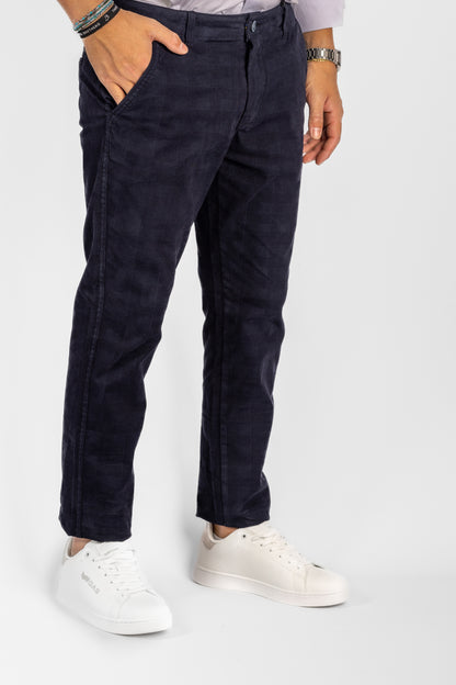 Pantalon slim à carreaux <tc>"20€ de réduction au deuxième"</tc> | Bleu