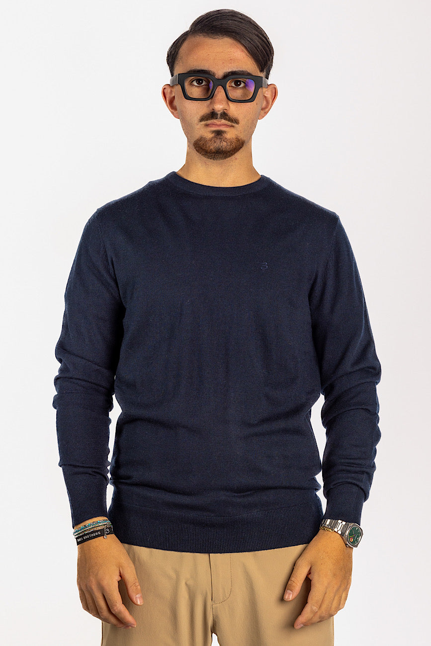 Wool Blend Crew Neck Pullover <tc>"€20 discount on the second"</tc> | Blue 20