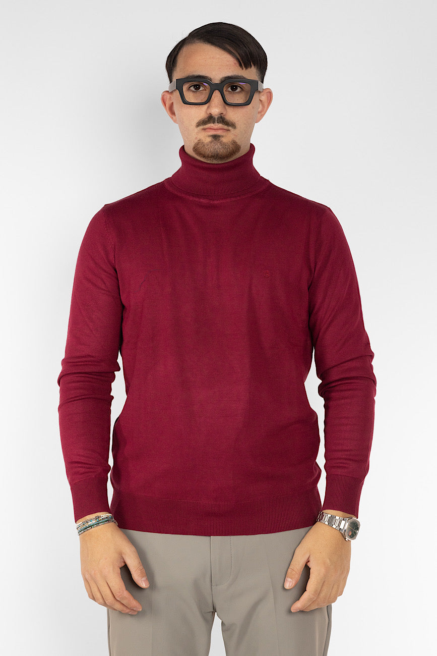 Hochgeschlossener Pullover | 2 + 1 Gratis | Bordeaux