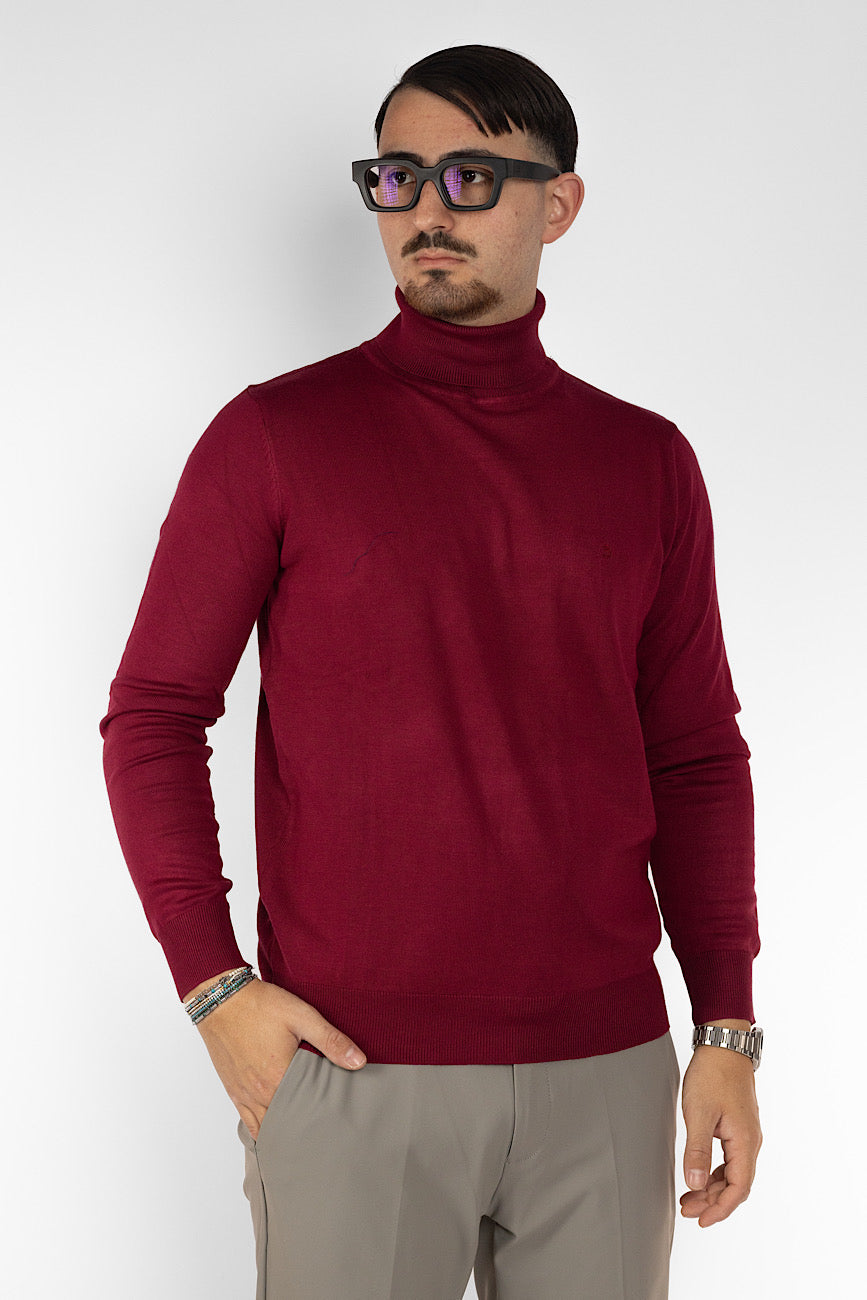 Hochgeschlossener Pullover | 2 + 1 Gratis | Bordeaux