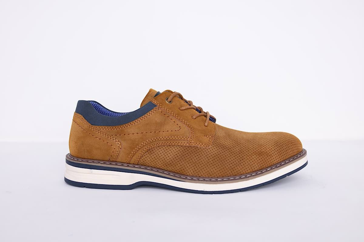 Chaussure Derby en daim | chameau