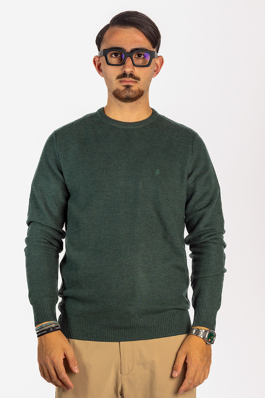 Crewneck Wool Blend Pullover <tc>"€20 discount on the second"</tc> | Green F32