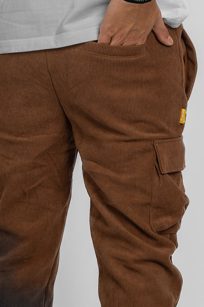 Pantalon de survêtement en velours modèle Cargo | Biscuit