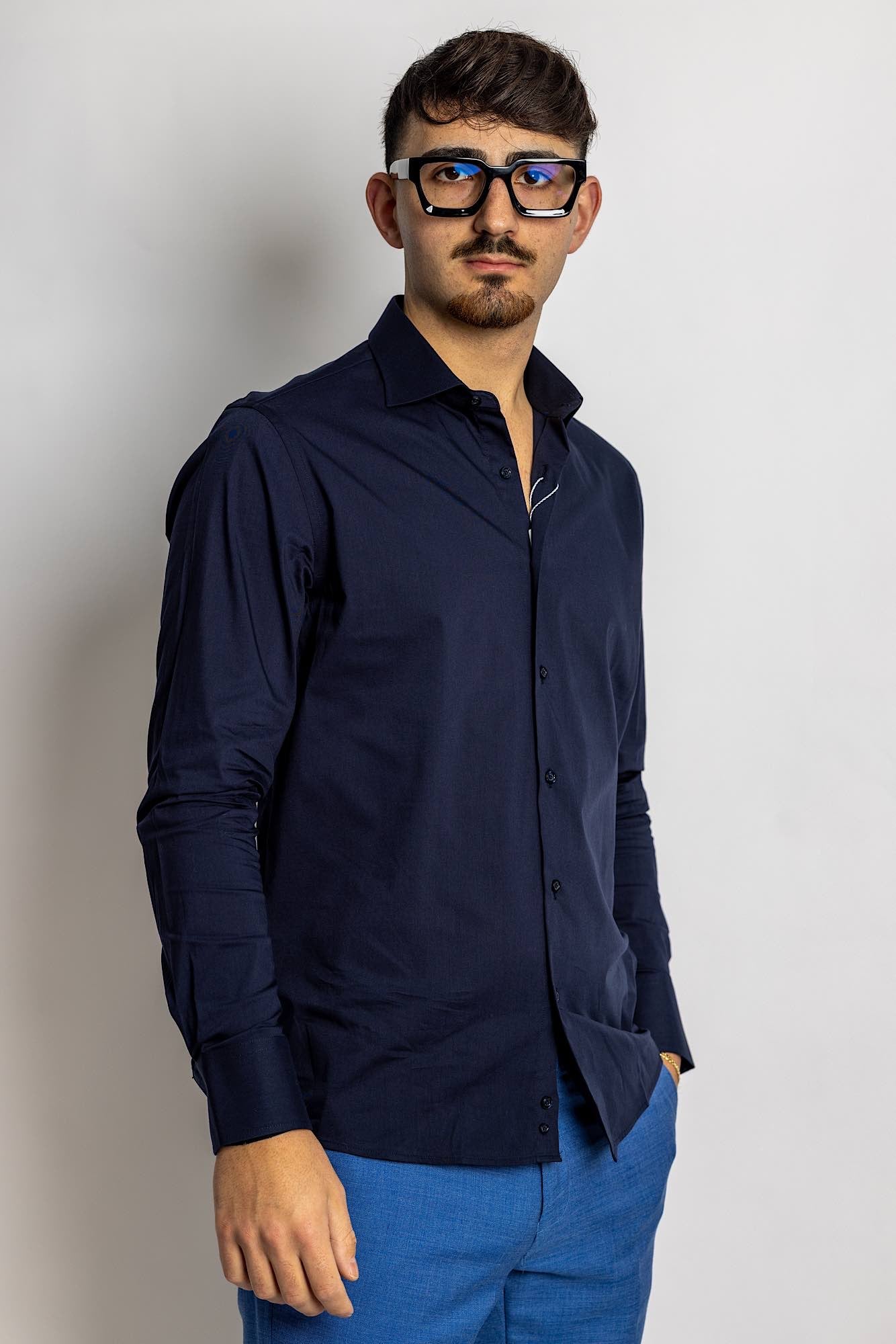 Chemise slim sans repassage | Bleu