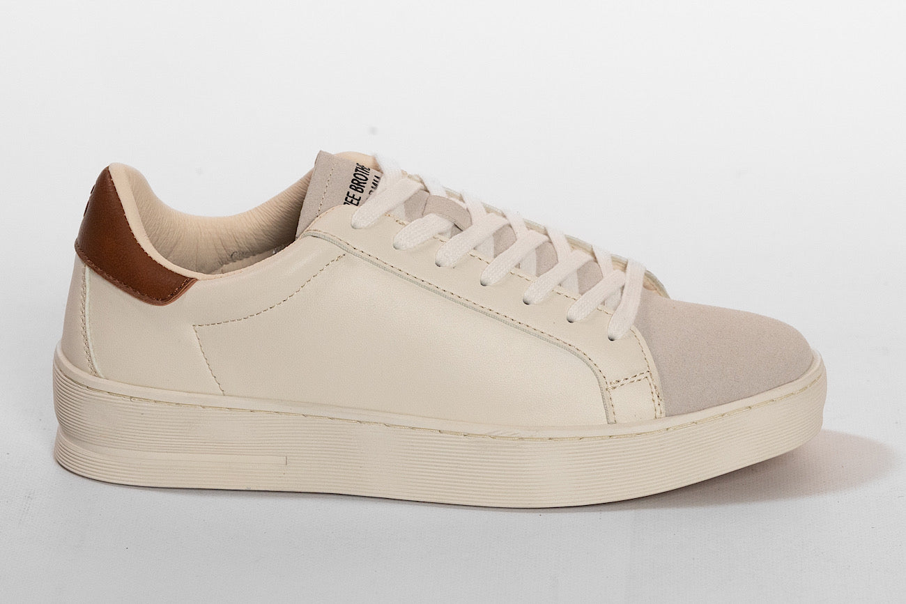 Sneaker Crème avec Embout Effet Daim | Caramel