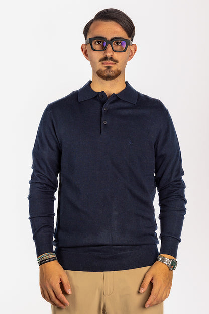 Wool Blend Polo Pullover<tc>"€20 discount on the second"</tc> | Blue 20