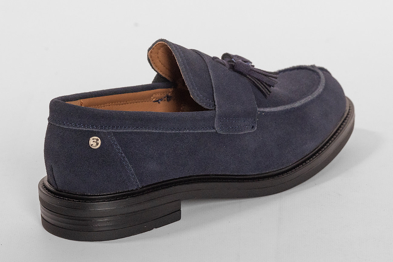 Mocassino in Vera Pelle con Nappine | Blu