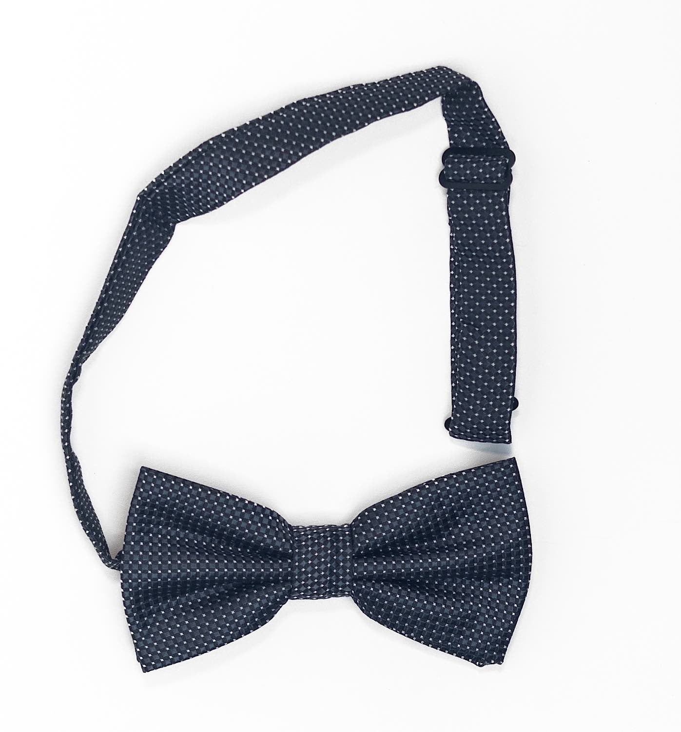 Black Bow Tie | Blue-White Pattern