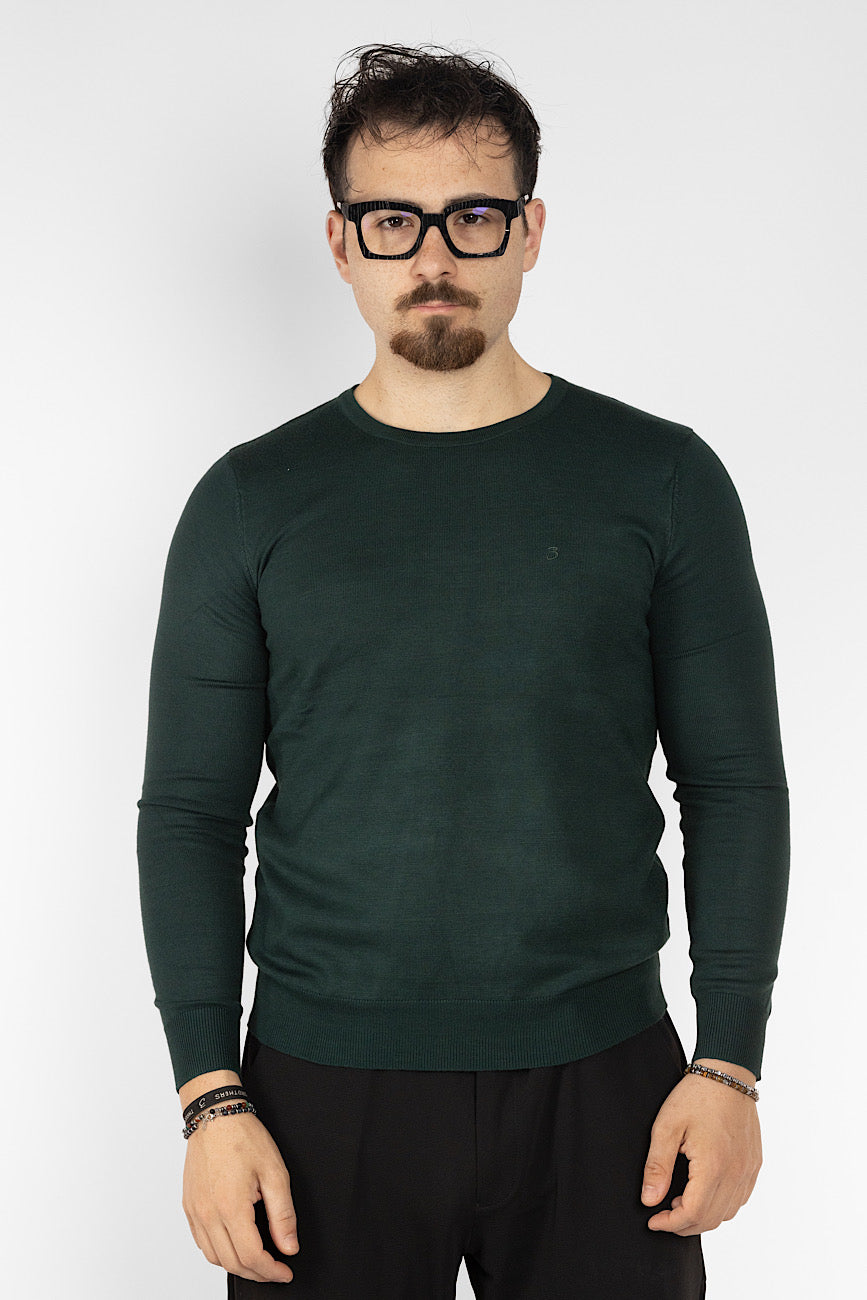 Pullover Girocollo | 2 + 1 Gratis | Verde Bottiglia