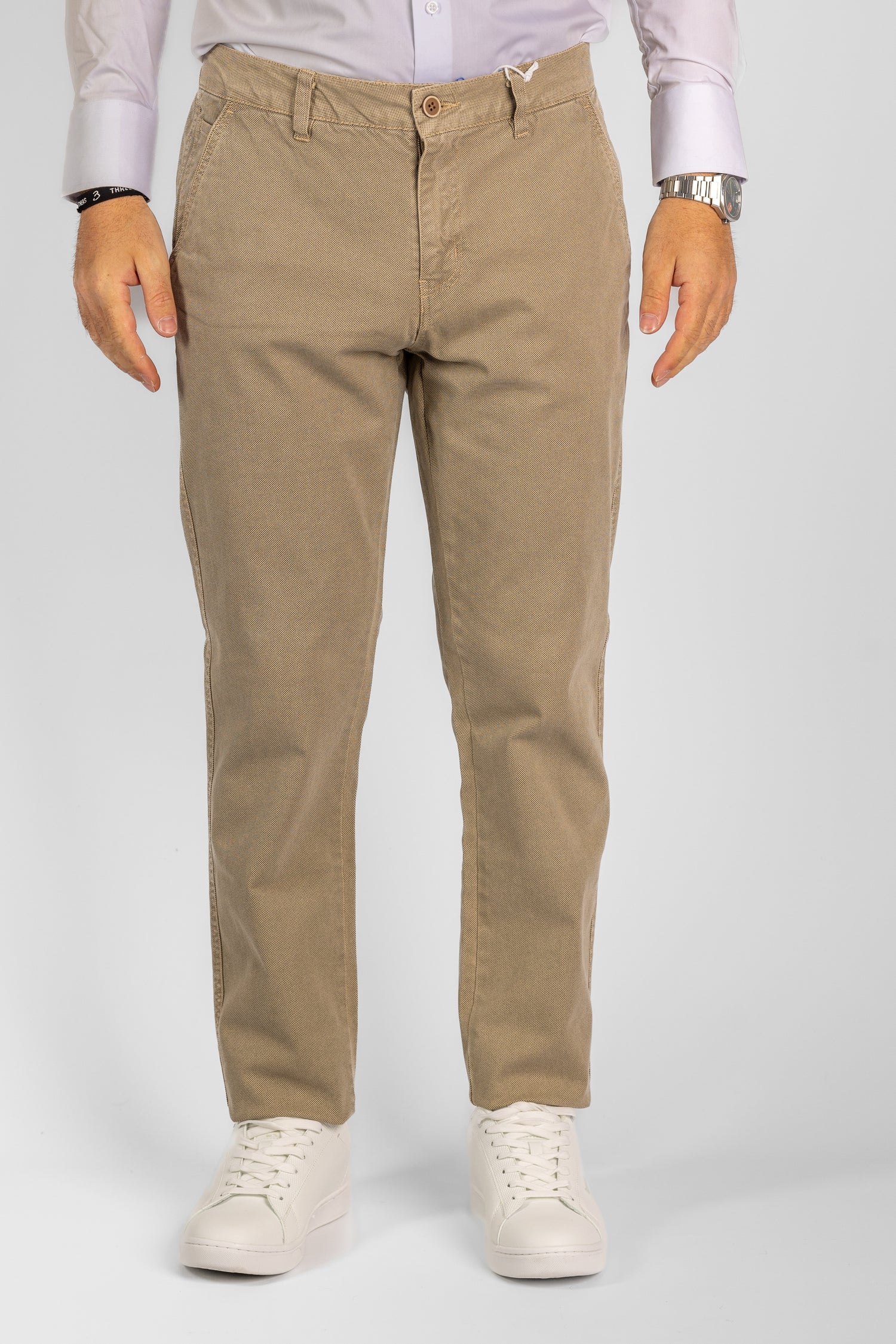 Regular Fit Soft Leg Patterned Trousers 2 for €40 | BR003 Beige