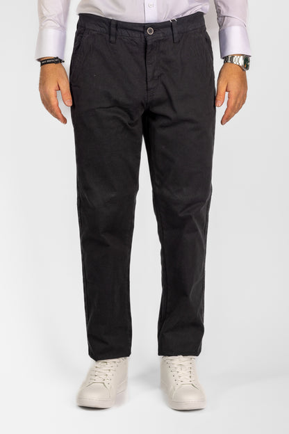 Pantalon à motifs à jambe douce régulière <tc>"20€ de réduction au deuxième"</tc> | BR003 Noir