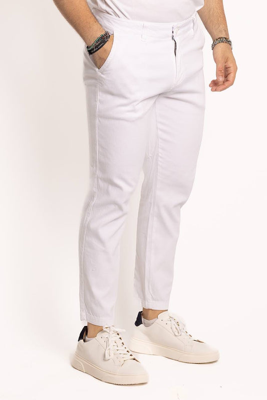 Pantalone Piquet Capri | Bianco 3