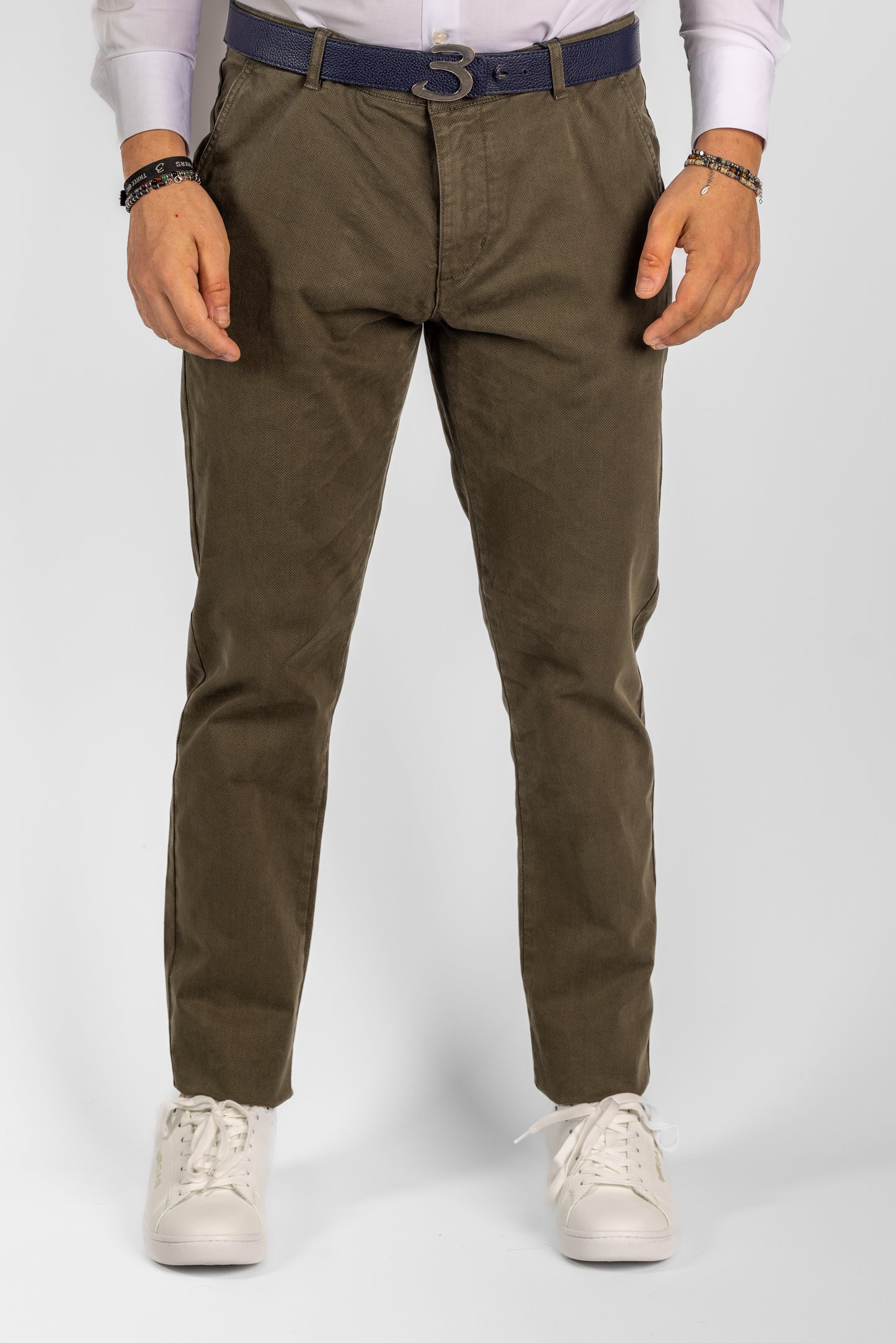 Pantalone Micro Fantasia Semi Slim 2 per €40 | 3301 Verde