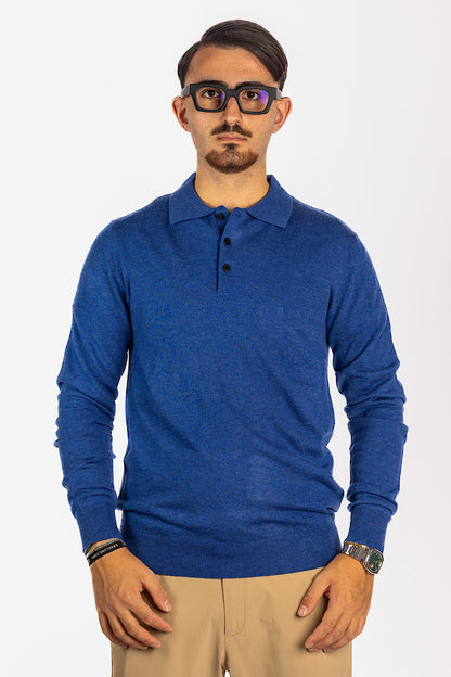 Pull polo en laine mélangée <tc>"20€ de réduction au deuxième"</tc> | Bleu clair 03