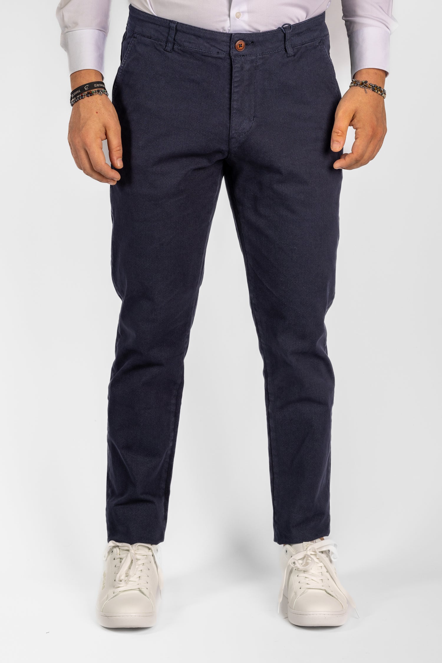 Pantalon Semi Slim 2 Micro Motifs à 40€ | 3301 Bleu