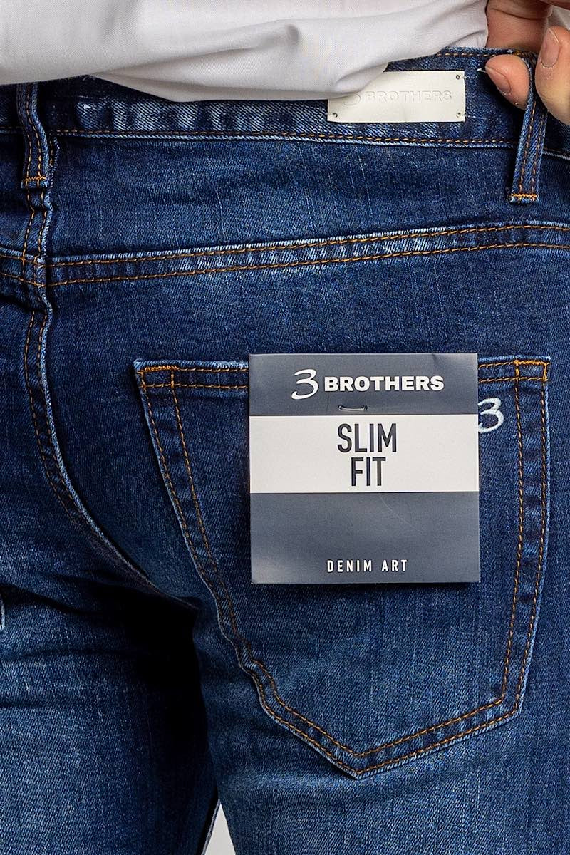 Slim Worked Blue Jeans | 0390