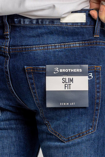 Slim Worked Blue Jeans | 0390