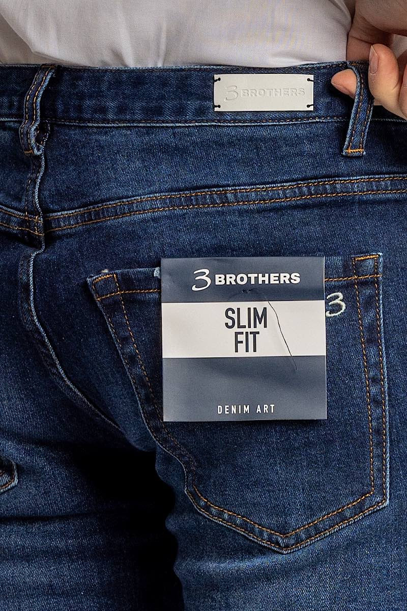 Slim Worked Blue Jeans | 1010