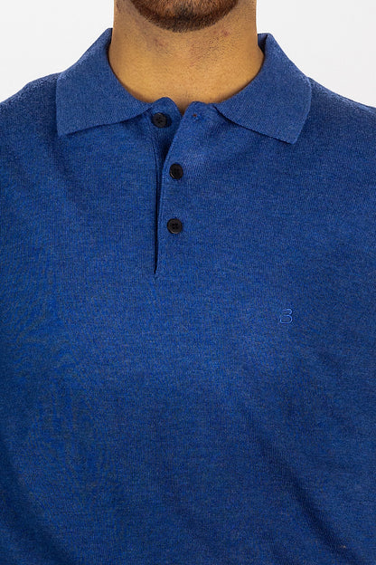 Pull polo en laine mélangée <tc>"20€ de réduction au deuxième"</tc> | Bleu clair 03