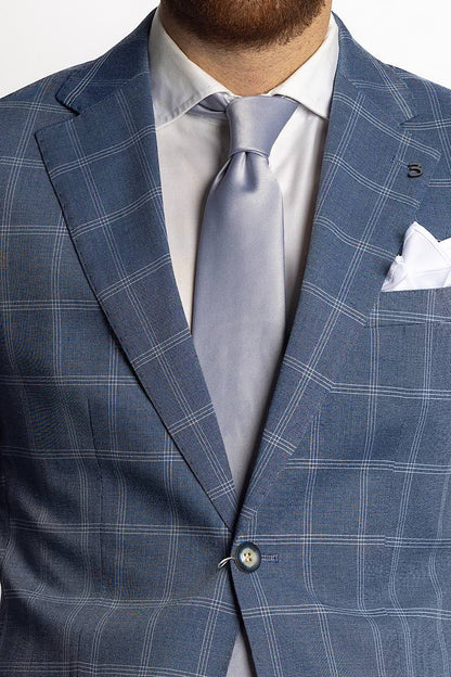 Two Button Prince of Wales Suit | Grey